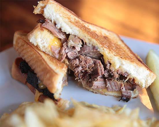 Grilled Brisket and Cheese Sandwich