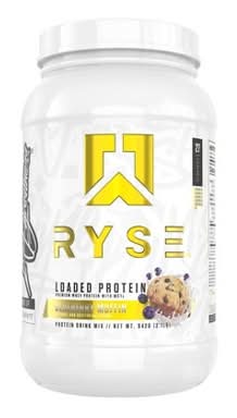 RYSE Loaded Premium Whey Protein Powder, Blueberry Muffin (2.1 lbs)