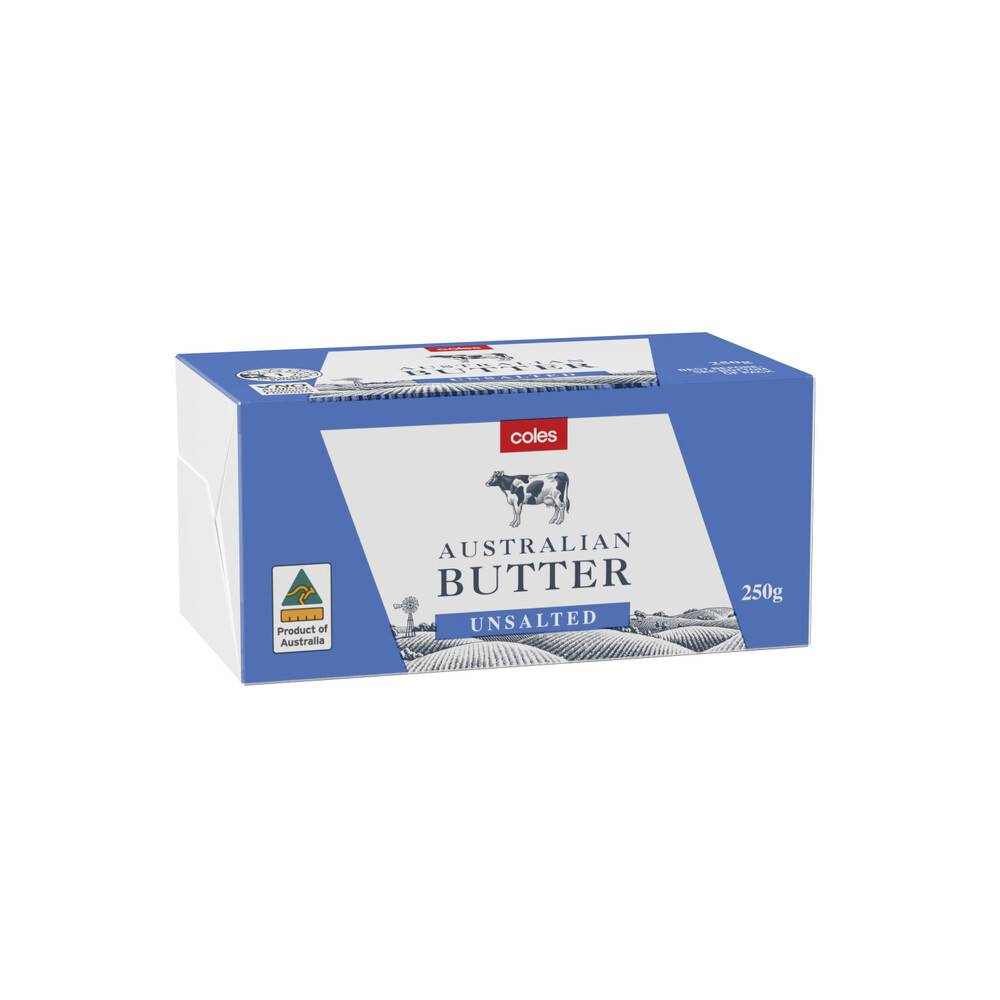 Coles Unsalted Butter 250g