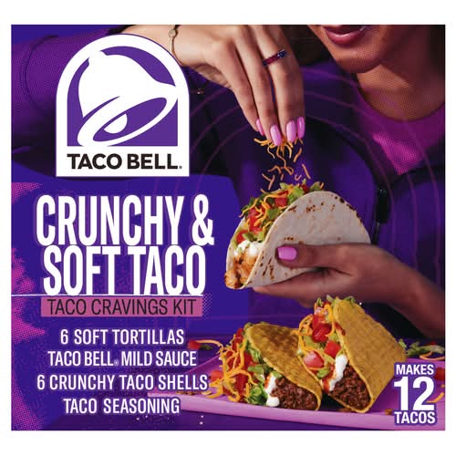 Taco Bell Crunchy & Soft Taco Cravings Kit (370 g, 12 ct)