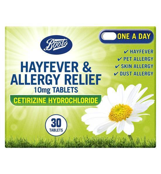 Boots Cetirizine Hydrochloride Hayfever & Allergy Relief Tablets