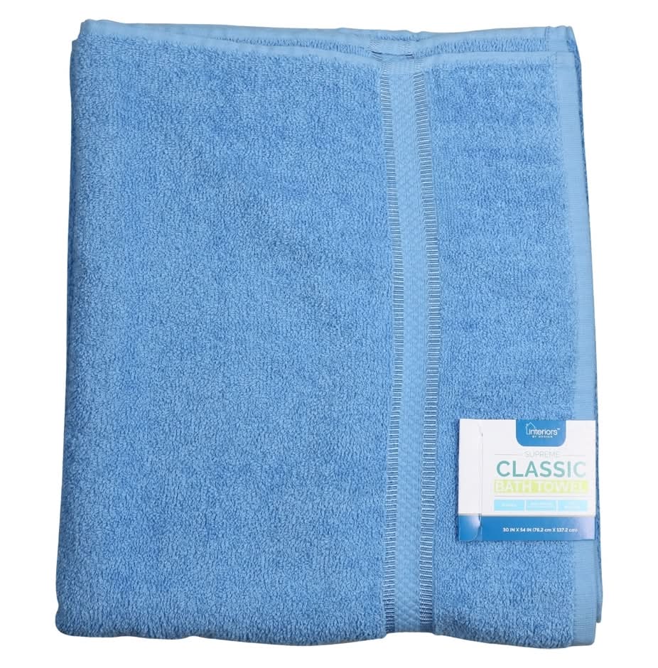 Interiors By Design Supreme Classic Bath Towel, 30x54 in, Blue