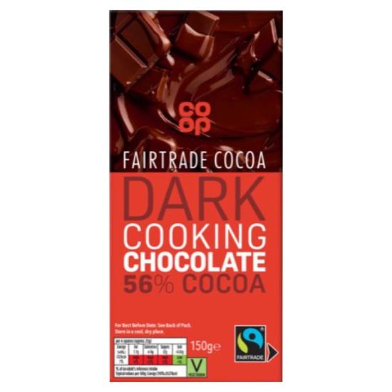Co-Op Fairtrade Dark Cooking Chocolate 150g