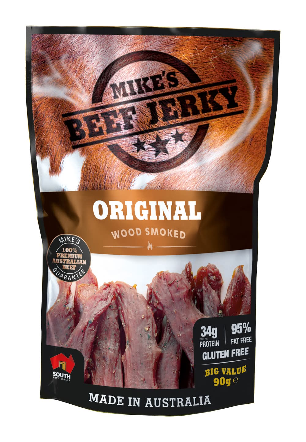 Mike's Beef Jerky Original Wood Smoked (90g)