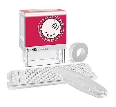 2000 Plus MINE stamp Textile & Possession Customizable Stamp Kit, Black Ink (039605)