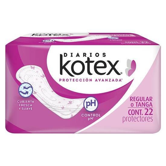 Kotex protectores diarios regulares (paquete 22 piezas)