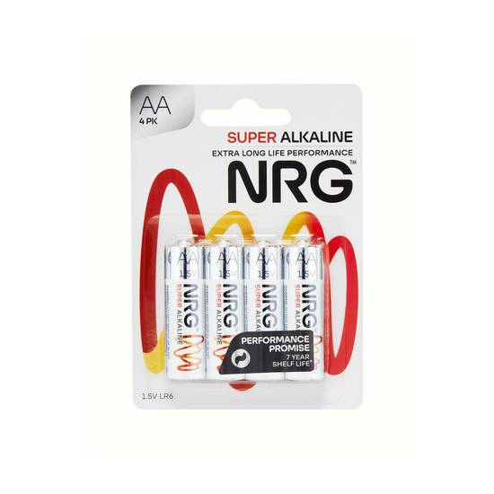 Nrg Super Alkaline Aa Batteries 4 pack