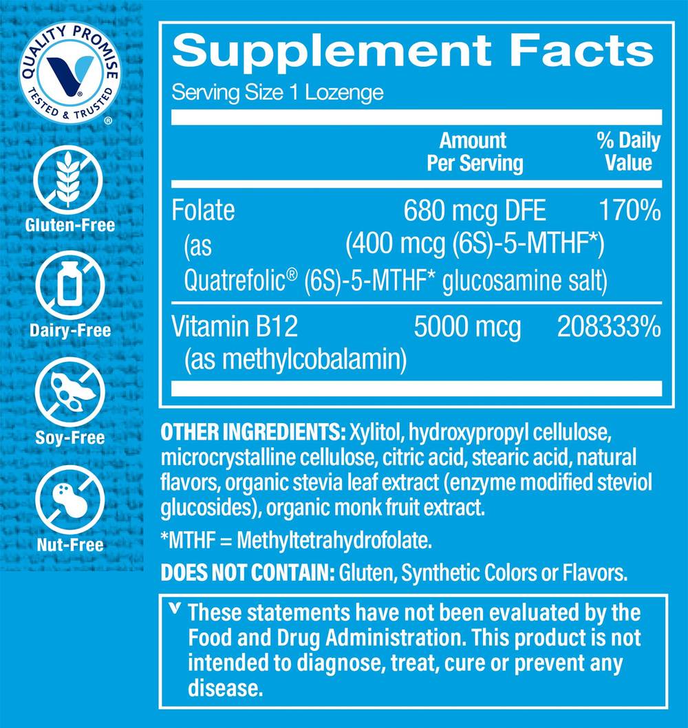 Vitamin B12 Methylcobalamin – 5,000 Mcg – Cherry (60 Lozenges)