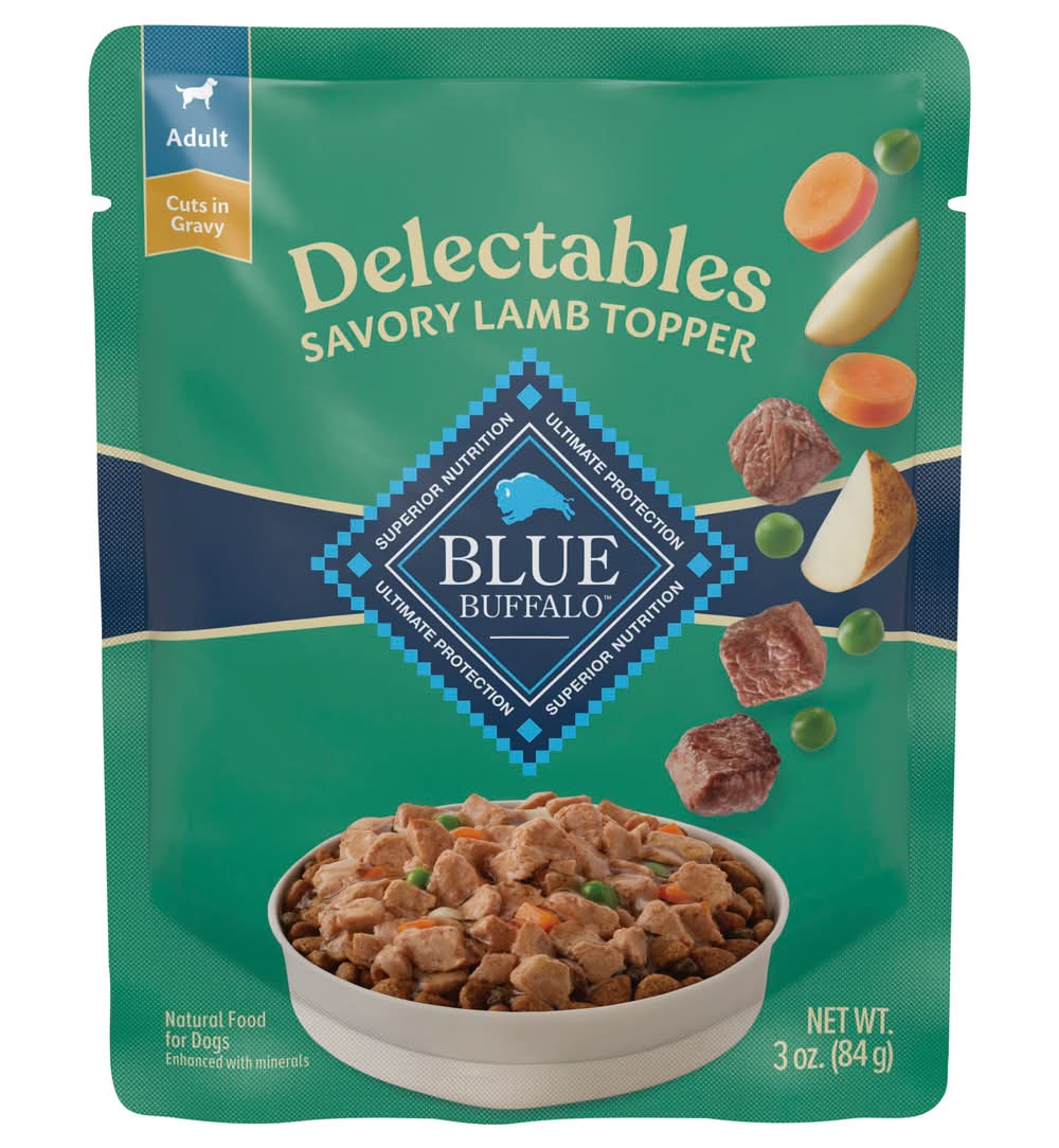 Blue Buffalo Natural Delectables Adult Wet Dog Food Topper, Lamb (3 oz)