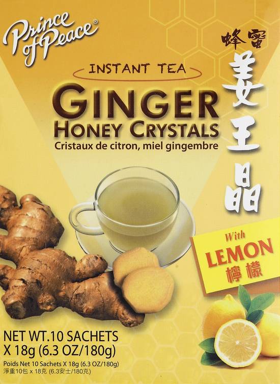Prince Of Peace Lemon Ginger Honey Crystals Instant Tea (10 x 0.63 oz)