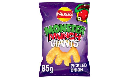 Walkers Monster Munch Giants Pickled Onion Crisps Sharing Bag 85G