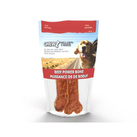 Chew Time Beef Power Bone Dog Treat - 2 Pack (Flavor: Beef, Size: 2 Count)
