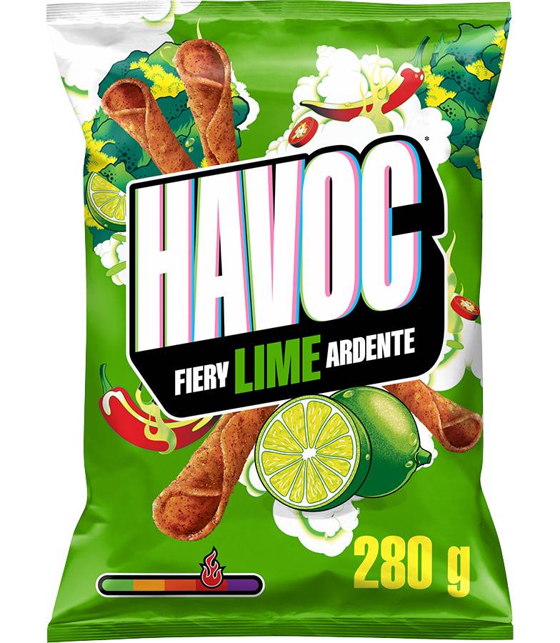 Havoc Fiery Lime Ardiente Rolled Tortilla Chips (280 g)