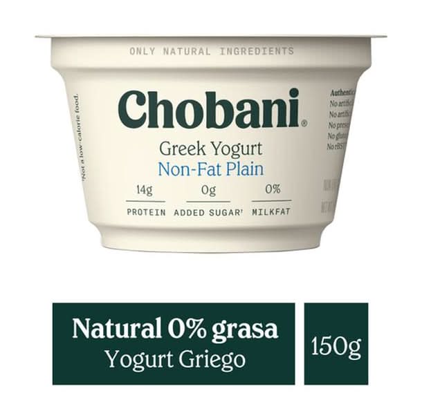 Chobani · Yogurt griego natural sin grasa (150 g)