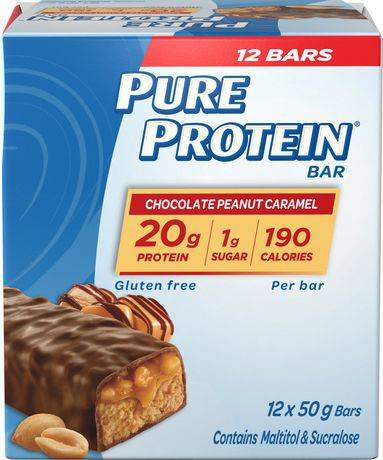 Pure Protein Chocolate Peanut Caramel 12 pack (12 x 50g bars)