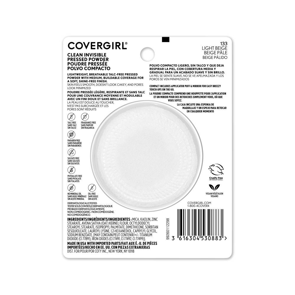 Covergirl Clean Invisible Pressed Powder - Light Beige 133