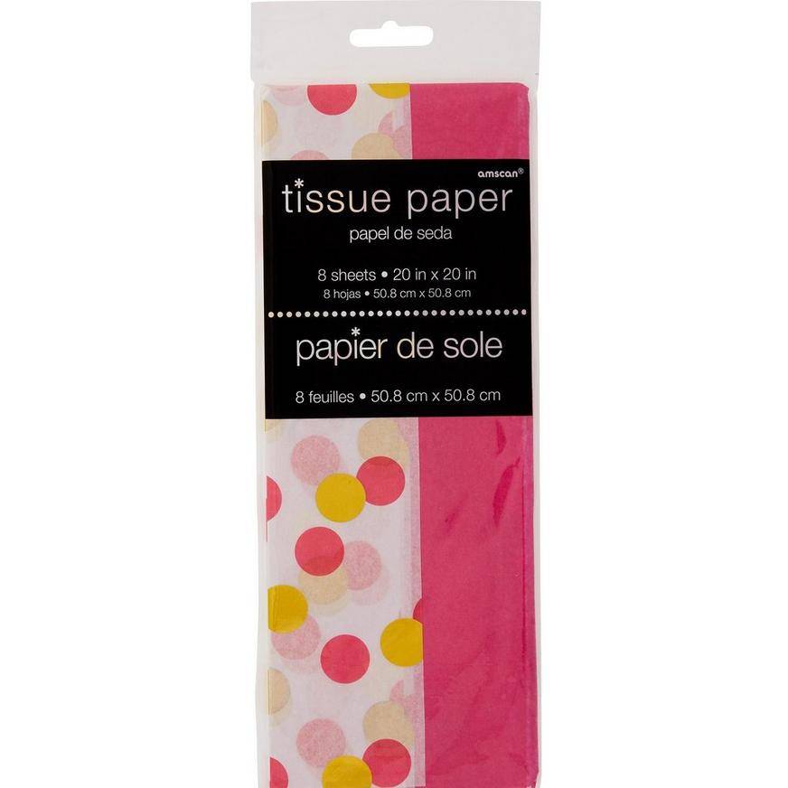 Amscan Polka Dot Tissue Paper (8 ct)(20in x 20in/gold-pink)