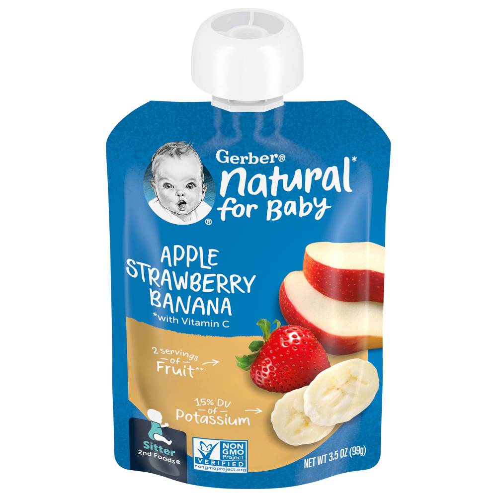 Gerber Natural Apple Strawberry Banana Baby