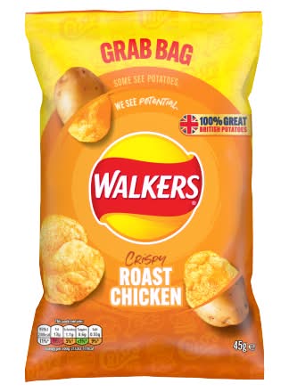Walkers Roast Chicken, Crispy Potato Chips (45g)