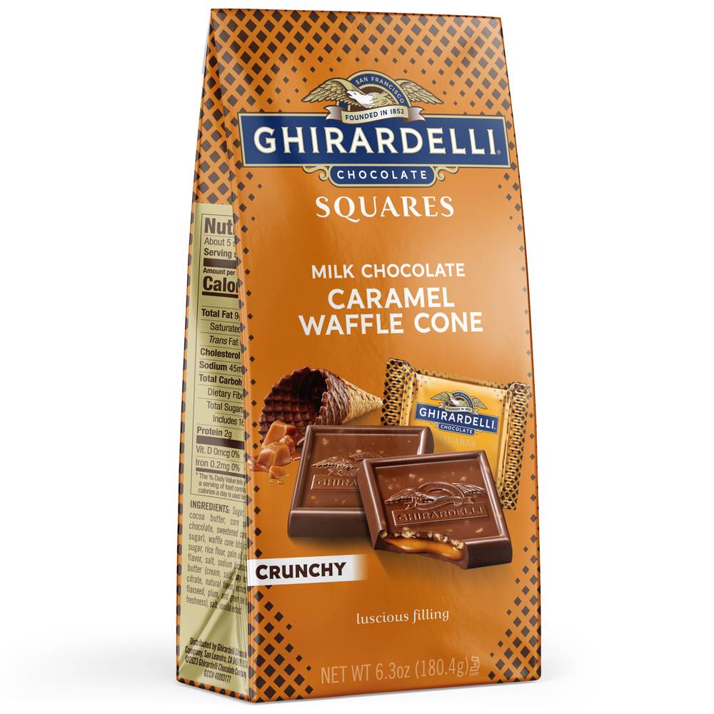 Ghirardelli Squares Milk Chocolate Waffle Cone, Caramel (6.3 oz)