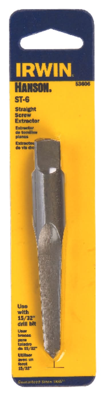 IRWIN Hanson 15/32 In. X 15/32 In. D Carbon Steel Straight Screw Extractor 7 In. 1 Pc