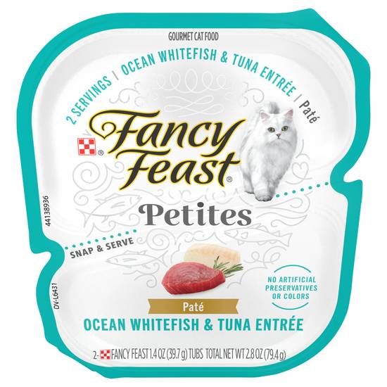 Fancy Feast Petites Pate Ocean Whitefish & Tuna Entree Gourmet Cat Food (2 x 1.4 oz)
