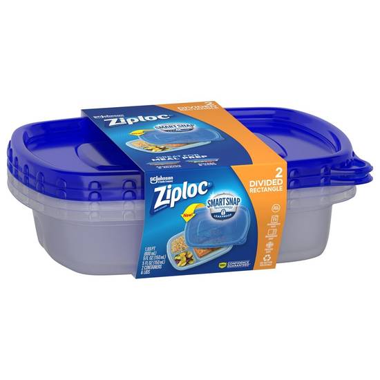 Ziploc Divided Rectangle Containers & Lids (2 ct)