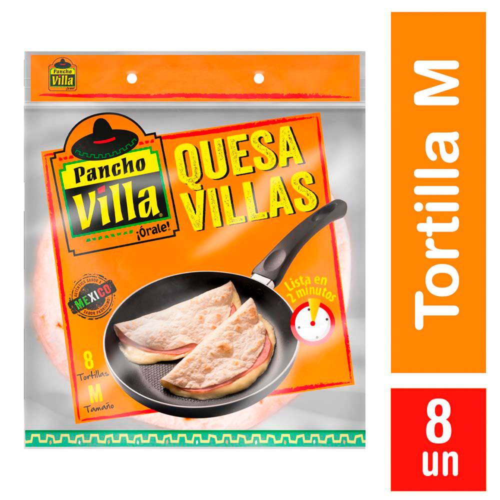 Pancho villa tortilla quesavilla m (8 un)