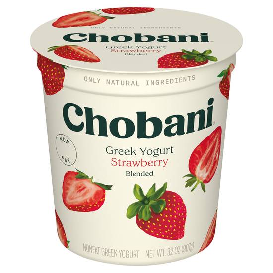 Chobani Nonfat Blended Greek Yogurt (strawberry)