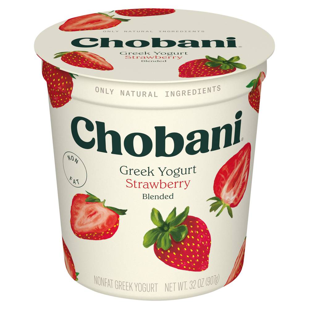 Chobani Nonfat Blended Greek Yogurt, Strawberry (32 oz)