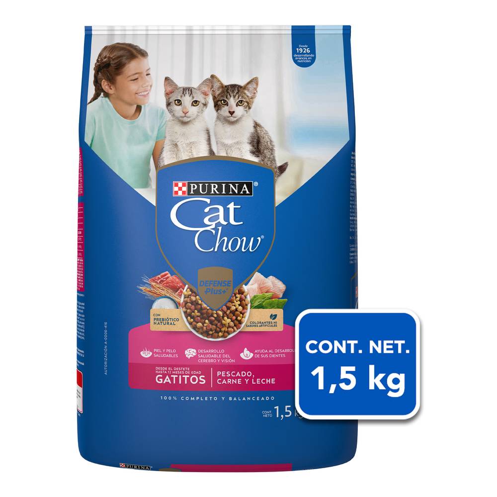 Cat Chow · Alimento para gatitos, pescado/carne (1,5 kg)