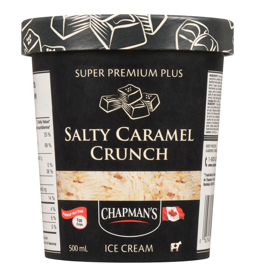 Chapman's Super Premium Plus Ice Cream, Salty Caramel Crunch (500 ml)