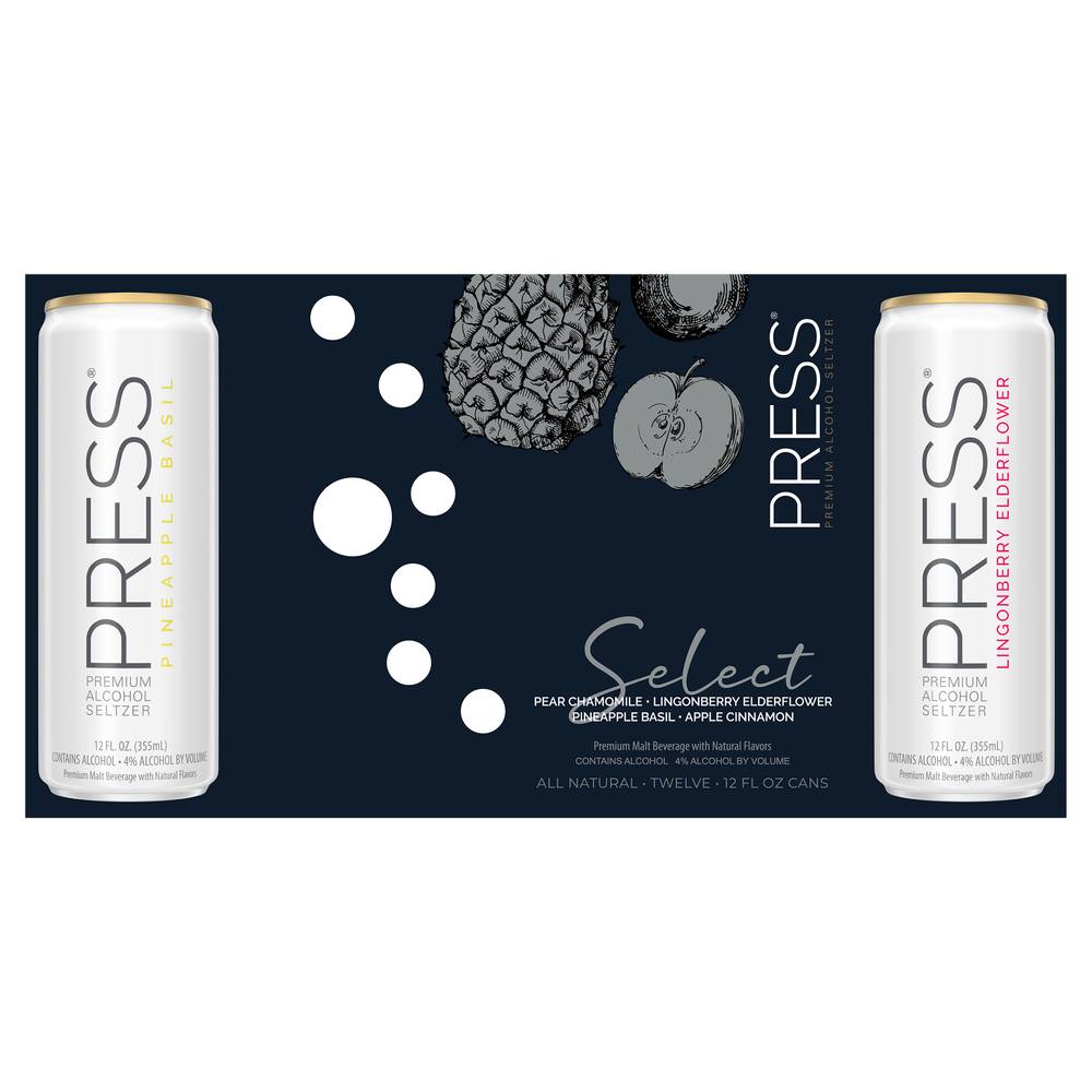 Press Premium Alcohol Seltzer Variety pack (12 ct, 12 fl oz)