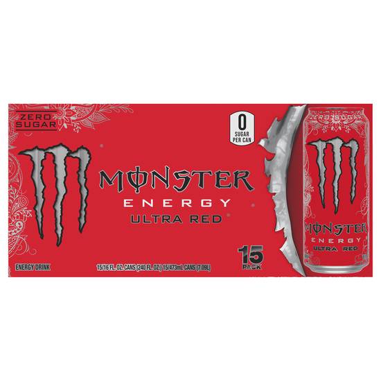 Monster Energy Ultra Red Energy Drink, 16 Fl Oz 