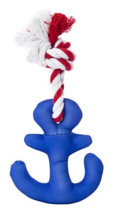 Nautical Rope Dog Toy With Squeaker Anchor