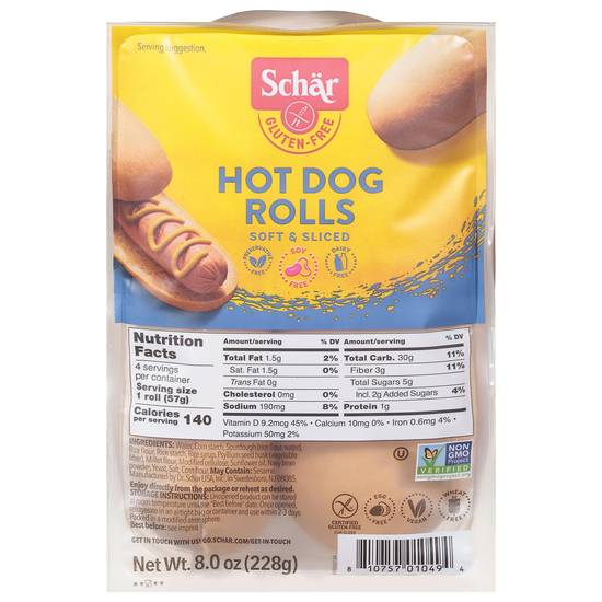 Schar Soft & Sliced Hot Dog Rolls