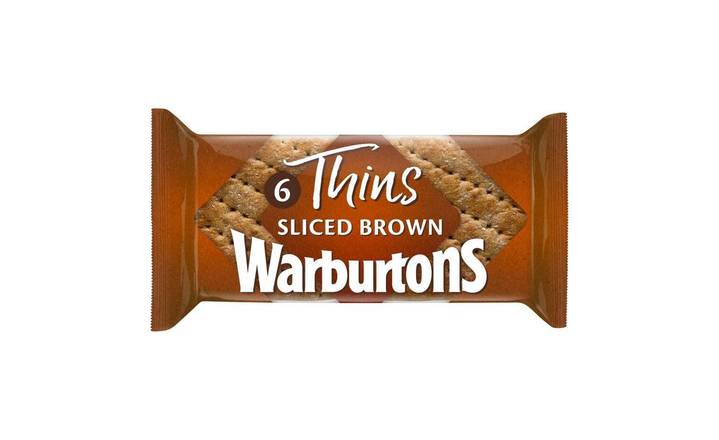 Warburtons Thins Soft Brown Sliced 6's (383003) 