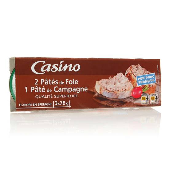 2 pâtés de foie + 1 de campagne