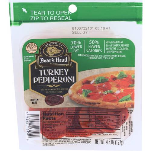 Boar's Head Brand Turkey Pepperoni Pouch