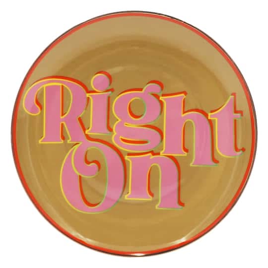 Jonathan Adler x Michaels Right on Ceramic Plate, 6 in , Pink