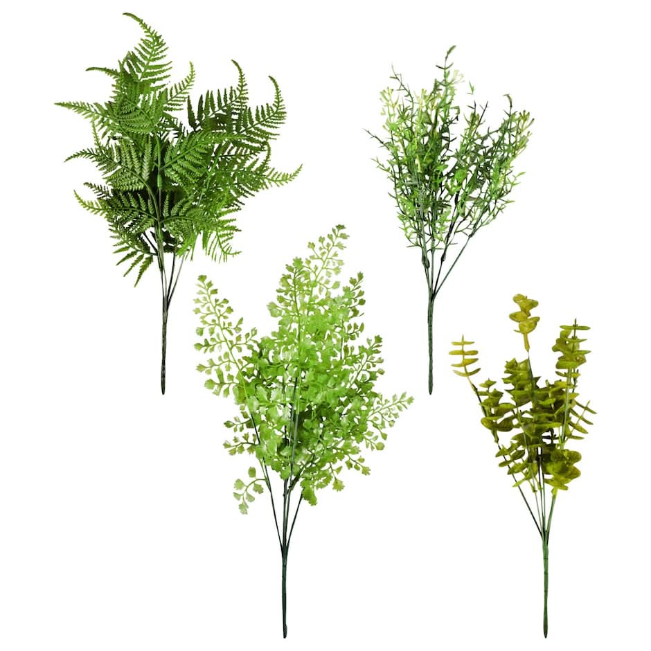 Floral Garden Assorted Artificial Green Foliage Bushes, 1 ct.