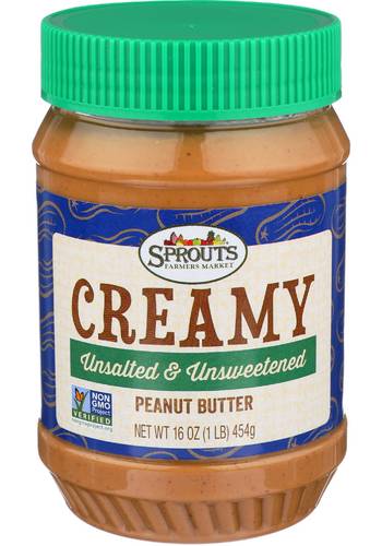 Sprouts Unsalted & Unsweetened Creamy Peanut Butter