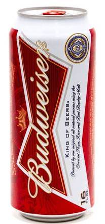 Budweiser, 16oz can beer (5.0% ABV)