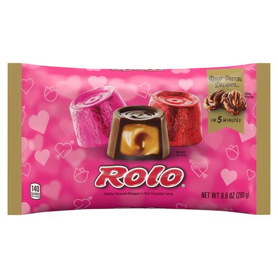 Roloâ Creamy Caramels Wrapped in Rich Chocolate Candy, Valentine's Day, 9.9 Oz, Bag