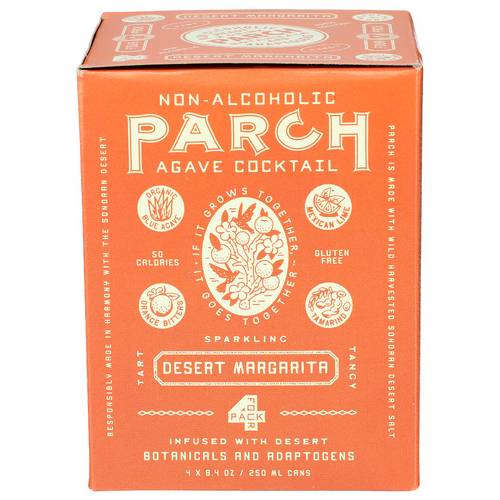 Parch Spirits Desert Margarita Non-Alcoholic Agave Cocktail 4 Pack Cans