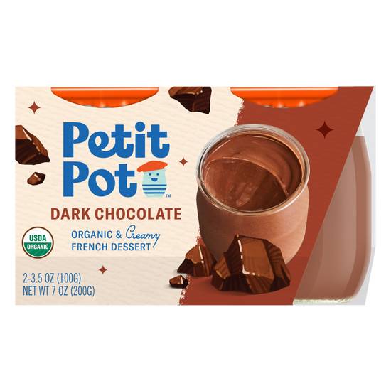 Petit Pot Dark Chocolate Organic French Dessert 2 PK