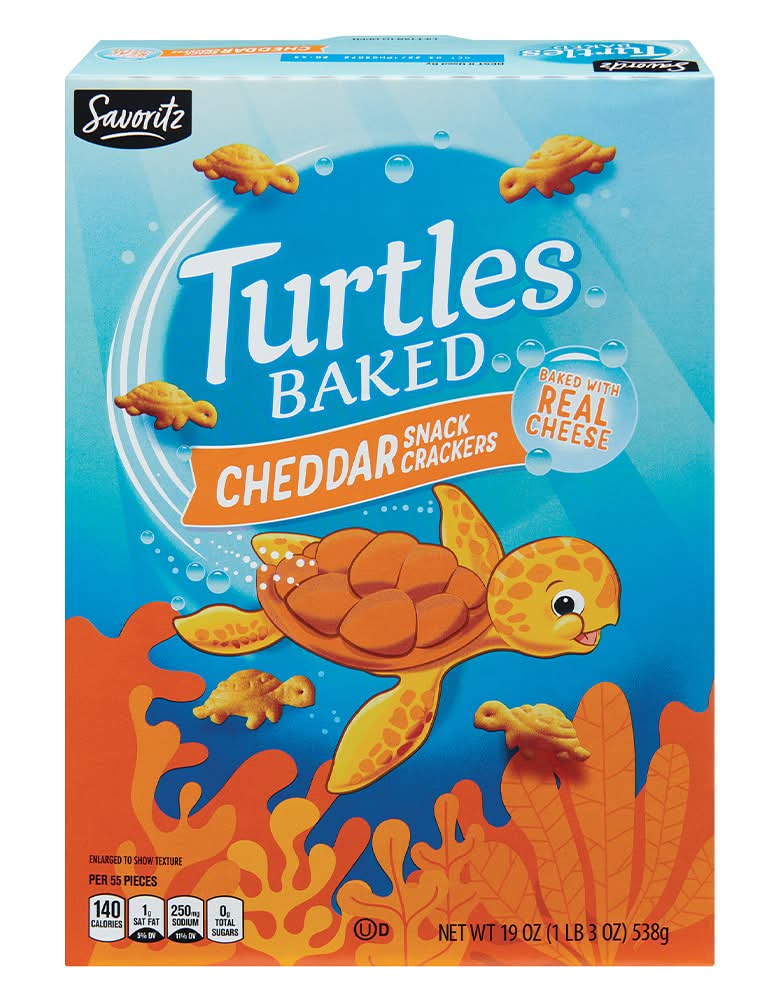 Savoritz Turtles Baked Snack Crackers, Cheddar (19 oz)