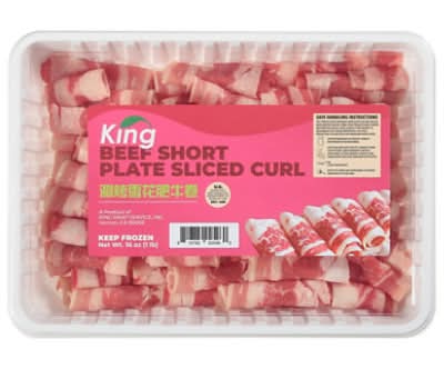 King Beef Boneless Short Plate Sliced Curl 16 Oz - 16 Oz