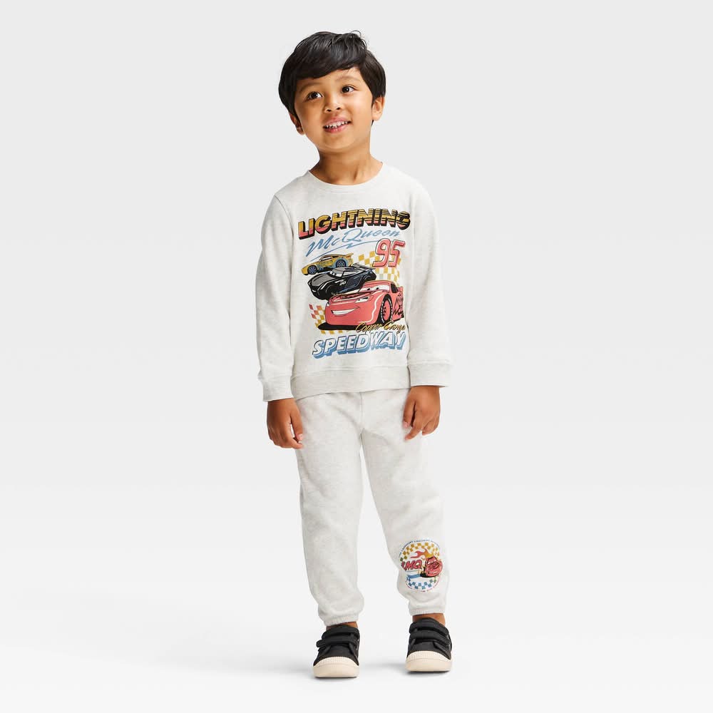 Cars Toddler Boys Disney Lightning Mcqueen Sweatshirt & Pants Set, 2T, Gray (2 ct)
