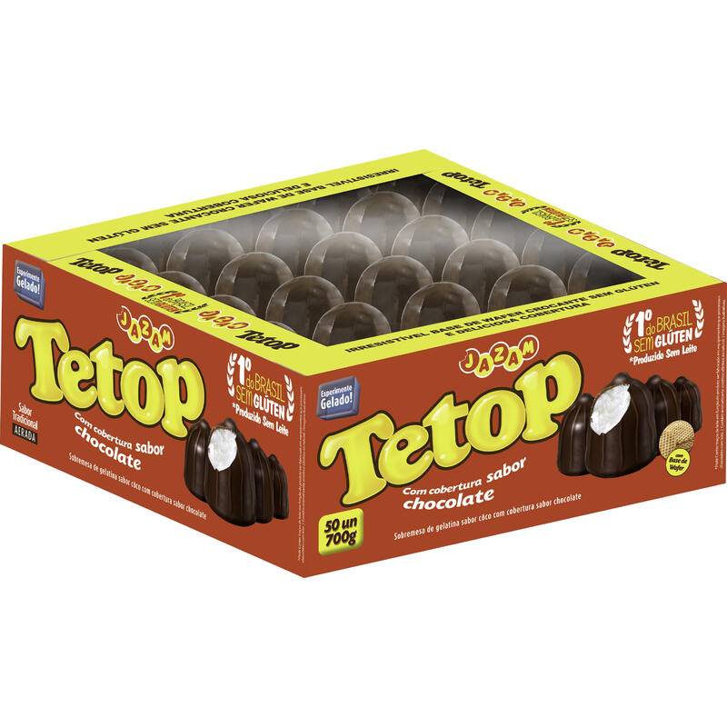 Jazam doce tetop com cobertura de chocolate (50 un)